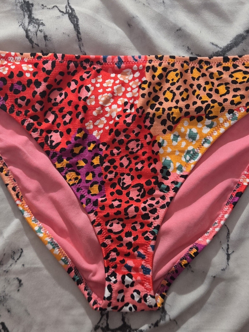 Jessica Simpson Red Multi Leopard Bikini Bottom